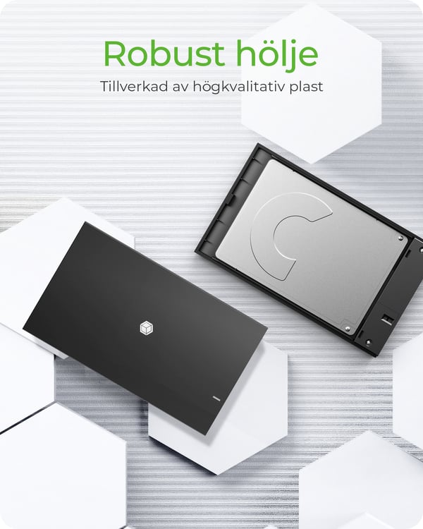 ICY BOX IB-200T-C3 SSD-inkapsling Svart 2.5"