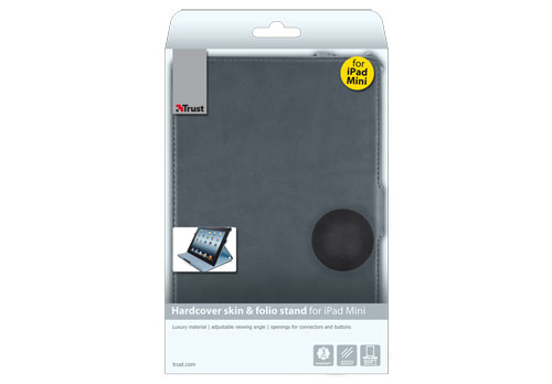 Trust Hardcover skin & folio stand f iPad Mini Svart