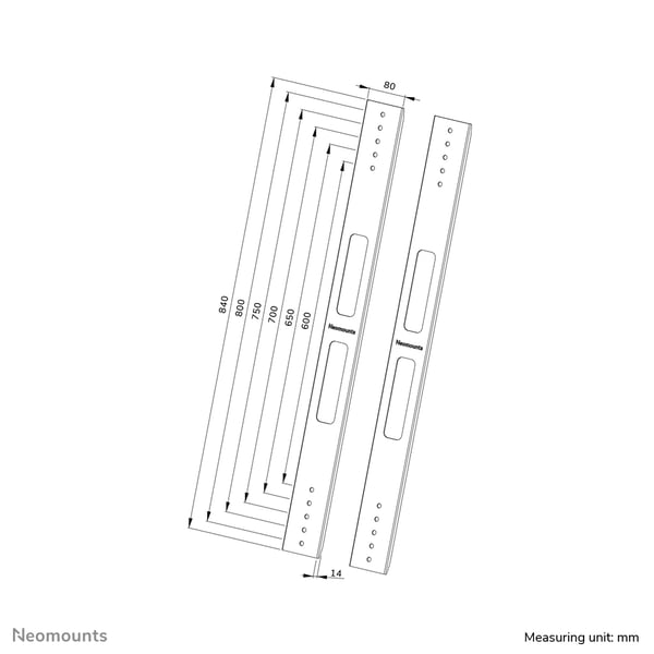 Neomounts AWL-250BL18 tv-fäste Svart