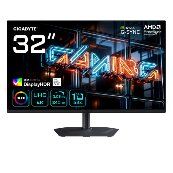 GIGABYTE MO32U24 tietokoneen litteä näyttö 80 cm (31.5") 3840 x 2160 pikseliä 4K Ultra HD QD-OLED Musta GIGABYTE MO32U24 tietokoneen litteä näyttö 80 cm (31.5") 3840 x 2160 pikseliä 4K Ultra HD QD-OLED Musta