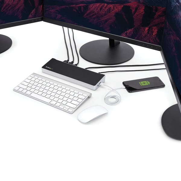 StarTech.com 4K USB-C Dock - Trippel Skärm - Mac & Windows - 60W USB PD (DK30CH2DPPDU)