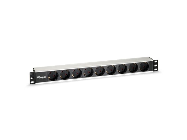 Equip 333292 strømforsyningsenhed (PDU) 9 AC stikkontakt(er) 1U Sort, Sølv