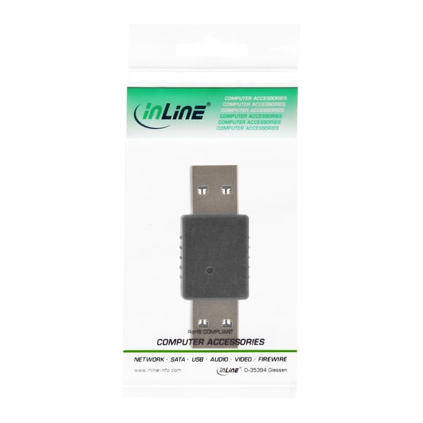 InLine 35300T kabel kønsskifter USB 3.0 A male USB A Blå