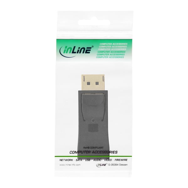 InLine 17198J videokabel adapter DisplayPort male HDMI Sort
