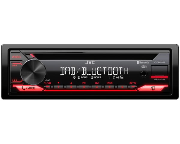 JVC KD-DB622BT radio/digitalmottagare för bil Svart 200 W Bluetooth