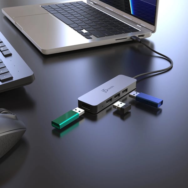 j5create JTS223-N Kannettavan teline USB™ 4-porttisella keskittimellä