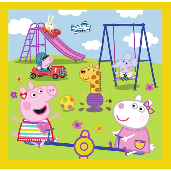Peppa Pig 3 in 1 Happy Day Puslespil 20 stk Tegnefilm
