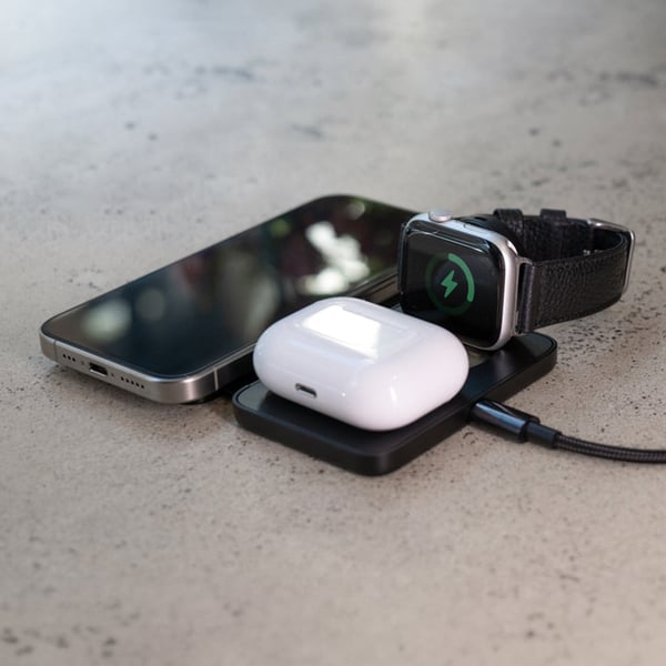 Mous TOP-A0788-BLKALU-000-W1 mobiililaitteen laturi Kuulokkeet, Älypuhelin, Älykello Musta USB Langaton lataaminen Pikalataus Sisätila