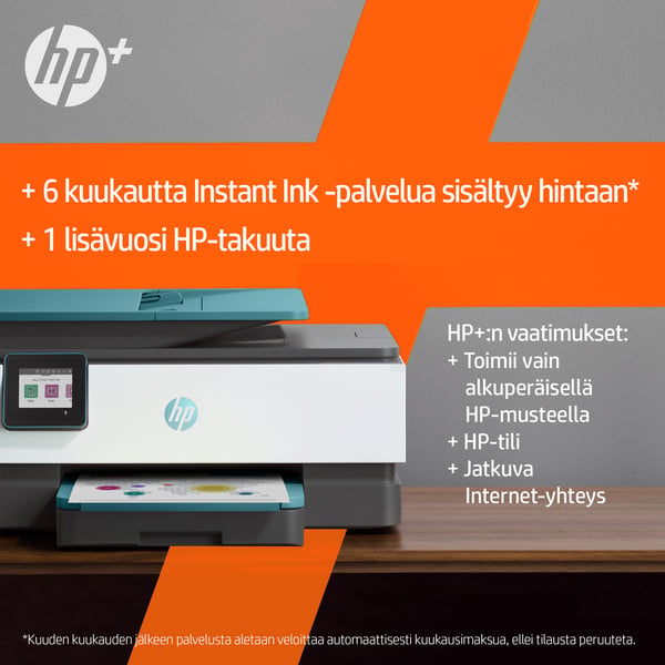 HP OfficeJet Pro 8025e Langaton All-in-One Väri Tulostin, Instant Ink; kaksipuolinen tulostus