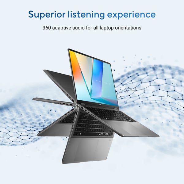 ASUS Vivobook 16 Flip TP3607SA-SI099W Copilot+ PC Intel Core Ultra 7 258V Hybridi (2-in-1) 40,6 cm (16") Kosketusnäyttö WUXGA 32 GB LPDDR5x-SDRAM 1 TB SSD Wi-Fi 7 (802.11be) Windows 11 Home Musta, Harmaa QWERTY Hollanti