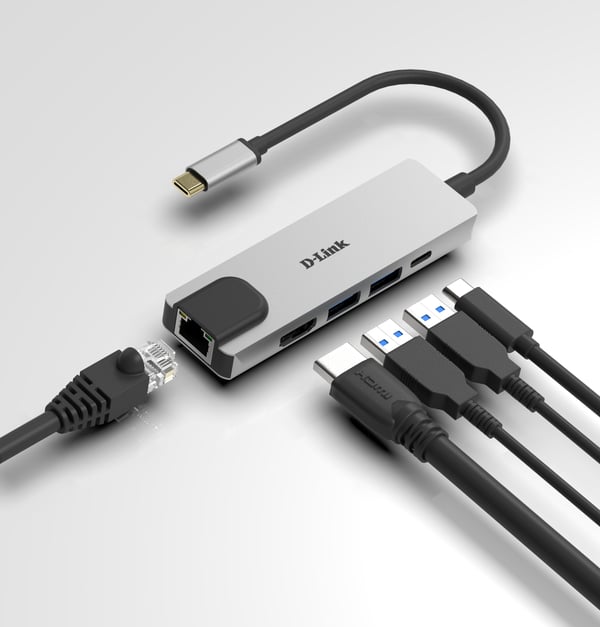 D-Link DUB-M520 dockingstation Ledningsført Thunderbolt 3 Aluminium