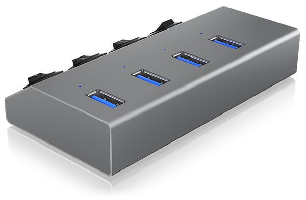 ICY BOX IB-HUB1405 USB 3.2 Gen 1 (3.1 Gen 1) Type-B 5000 Mbit/s Anthracit
