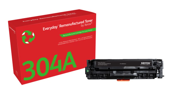 Everyday™ Mustavalko Remanufactured Toner by Xerox compatible with HP 304A (CC530A), Standard capacity