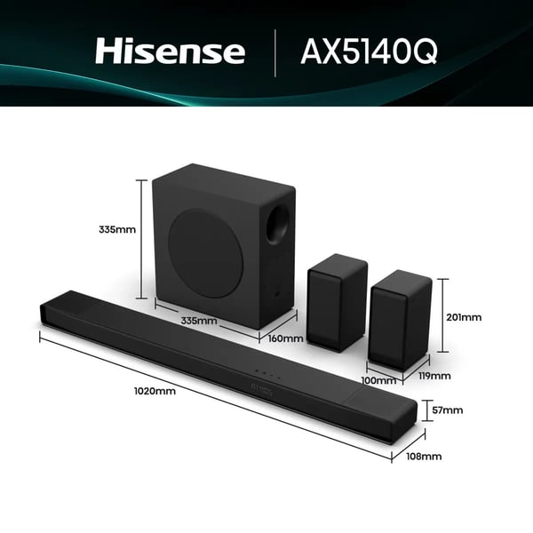 Hisense AX5140Q Svart 5.1.4 kanaler 600 W