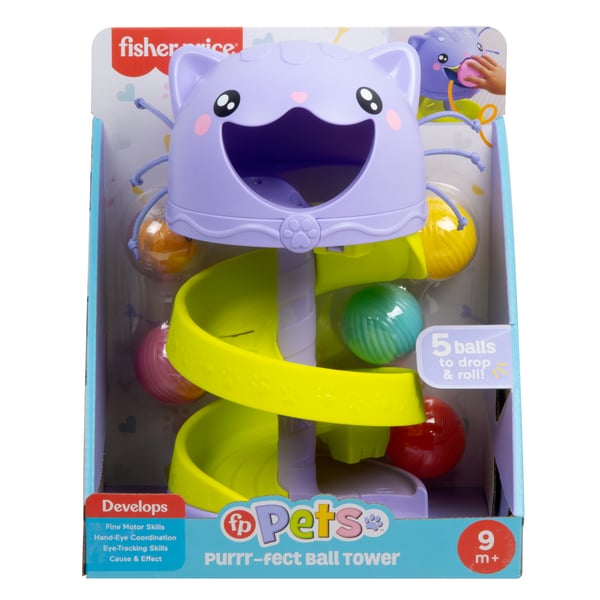 Fisher-Price FP Pets Purrr-fect bolltorn, utvecklande leksak för barn