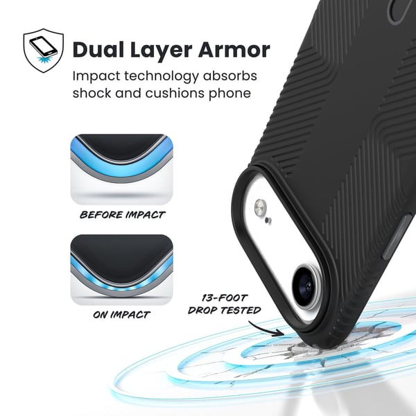 Speck Presidio2 Grip ClickLock & MagSafe - iPhone Air Cover (Sort / Skifergrå / Hvid)