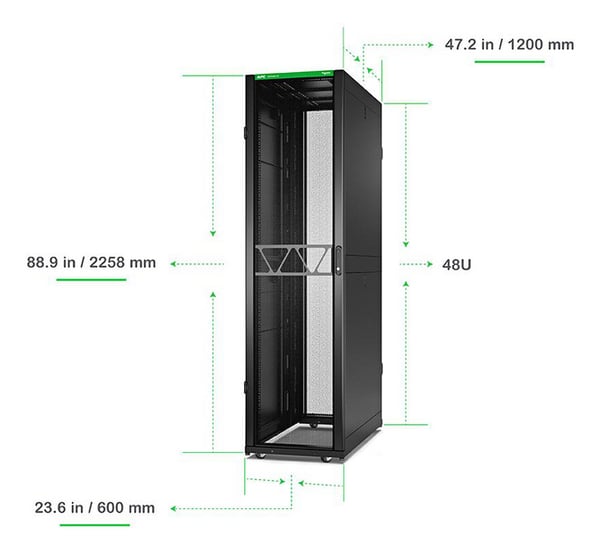 APC AR3307B2 stativ 48U Fritstående reol Sort