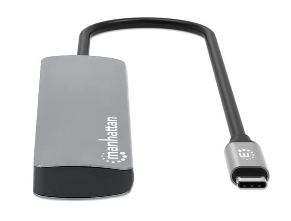 Manhattan 190459 kannettavien tietokoneiden telakka ja porttitoistin Langallinen USB 3.2 Gen 1 (3.1 Gen 1) Type-C Harmaa