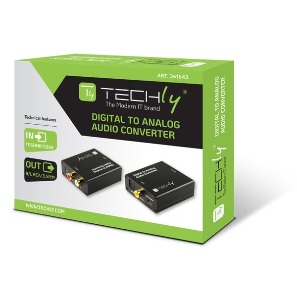 Techly IDATA SPDIF-9 ljudomvandlare Svart
