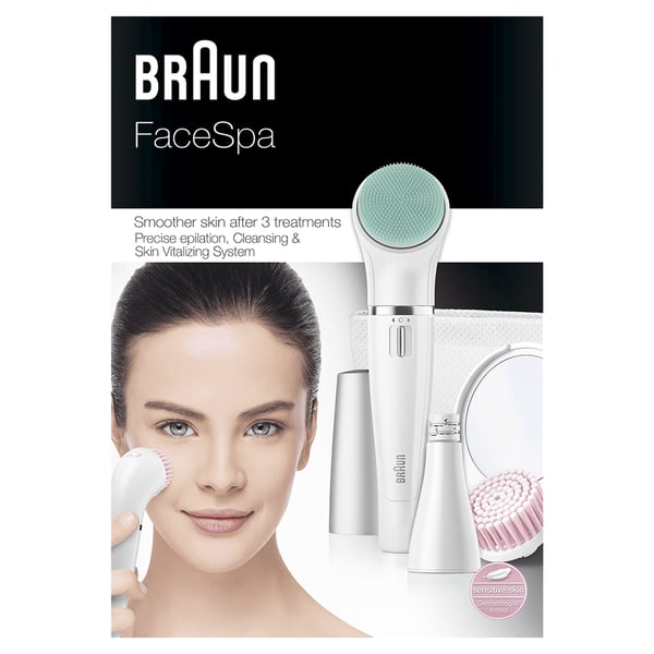 Braun FaceSpa 853V 10 pincetter Hvid, Sølv