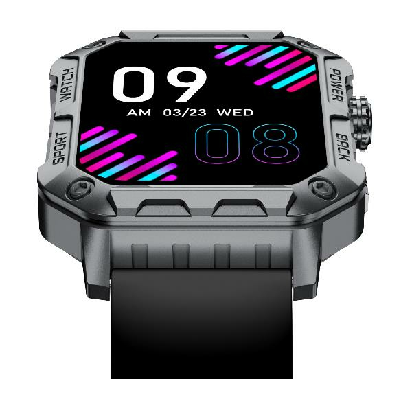 Nilox NXSWTRAILWATCH Smartwatch og sportsur 4,85 cm (1.91") Digital 320 x 385 pixel Berøringsskærm Rustfrit stål