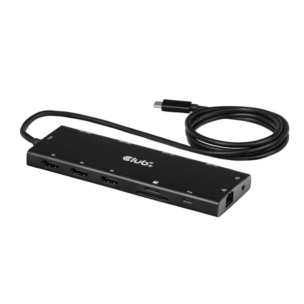 CLUB3D 12-in-1 USB-C® – kolmois-HDMI™-jakaja, DP 2.1, PD 3.0, 100 W, 1 m