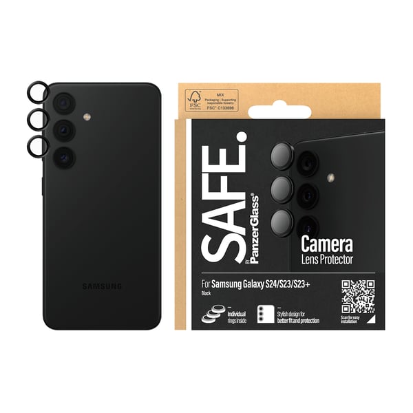 PanzerGlass SAFE. by ® Camera Lens Protector Black Samsung Galaxy S24 | S23| S23+ Kirkas näytönsuoja 1 kpl