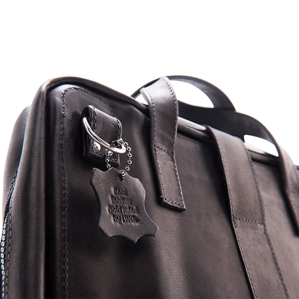 R-Go Tools R-Go Viva-laptoptaske, fuldkornet læder, ergonomisk med integreret laptopstativ, socialt produkt, til 15,6 tommer, sort