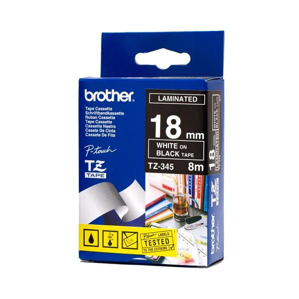 Brother TZ-345 etikett-tejp Vit på svart
