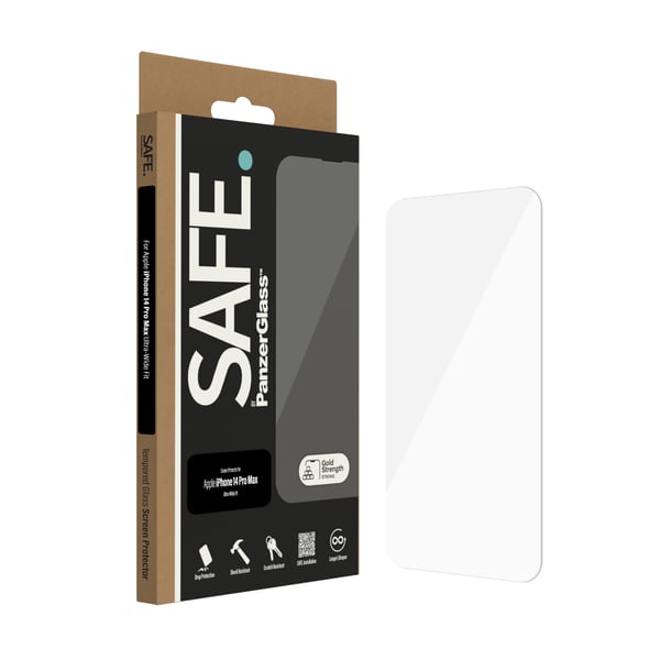 PanzerGlass SAFE. by ® Screen Protector iPhone 14 Pro Max | Ultra-Wide Fit Genomskinligt skärmskydd Apple 1 styck