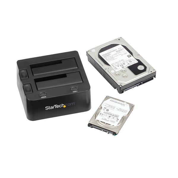 StarTech.com Dubbel USB 3.0-dockningsstation med UASP för 2,5/3,5" SSD/HDD-hårddiskar – SATA 6 Gbps
