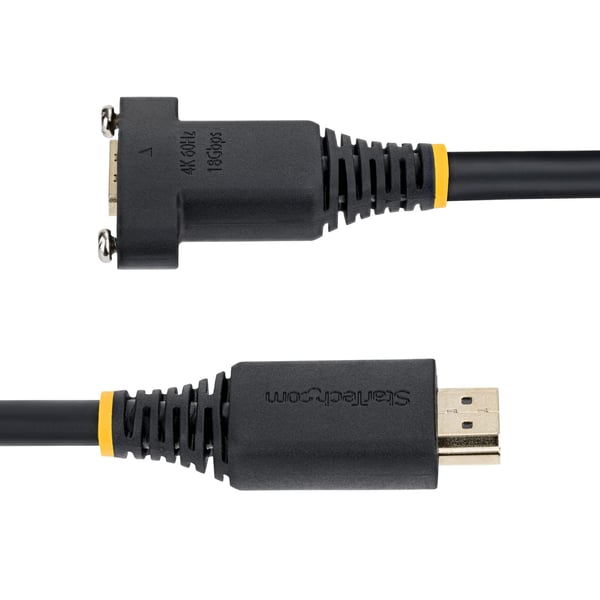 StarTech.com 2 m HDMI-kabel för panelmontering, HDMI-förlängningskabel med hög hastighet för panelmontering, 4K 60 Hz/1440p 144 Hz, HDMI-adapterkabel (hane till hona) för panelmontering