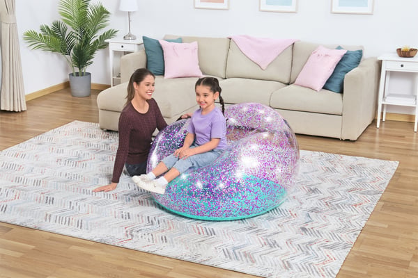Bestway 75115 uppblåsbar fåtölj Fristående stol Lila, Silver, Transparent, Turkos