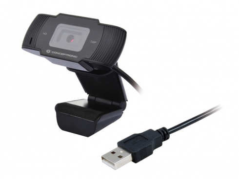 Conceptronic AMDIS 720P HD med mikrofon webcam 1280 x 720 pixel USB 2.0 sort (AMDIS03B)