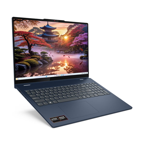 Lenovo IdeaPad 5 2-in-1 16AKP10 Copilot+ PC AMD Ryzen AI 5 340 Hybrid (2-i-1) 40,6 cm (16") Berøringsskærm WUXGA 16 GB LPDDR5x-SDRAM 512 GB SSD Wi-Fi 7 (802.11be) Windows 11 Home Tysk Blå