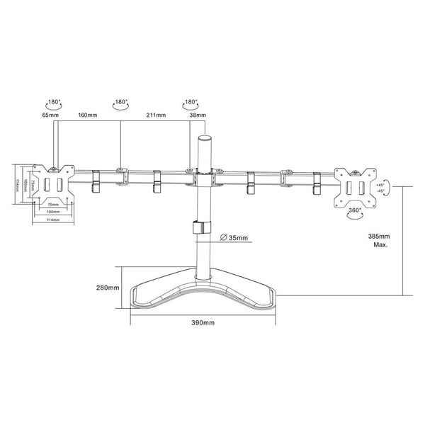 ACT AC8363 fäste och ställ till bildskärm 81,3 cm (32") Bord Svart