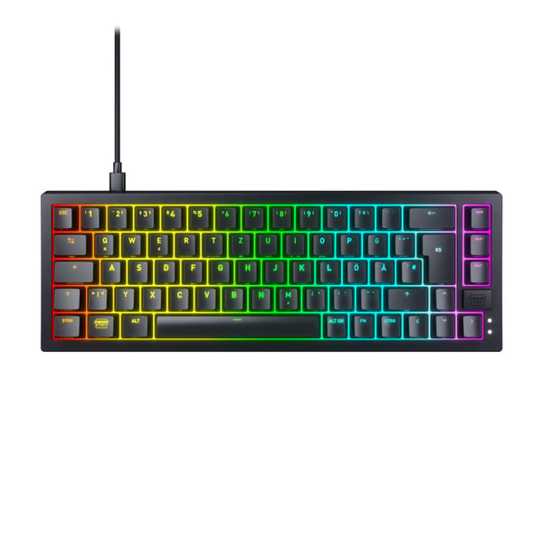CHERRY K5V2 Compact näppäimistö Pelaaminen USB QWERTZ Saksa Musta