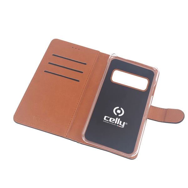 Celly WALLY891 mobiltelefon etui 16,3 cm (6.4") Tegnebogsetui Sort, Brun