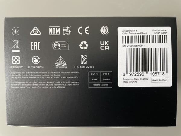 Amazfit GTR 4 Superspeed Black 3,63 cm (1.43") AMOLED 46 mm Digital 466 x 466 pixlar Pekskärm Svart GPS