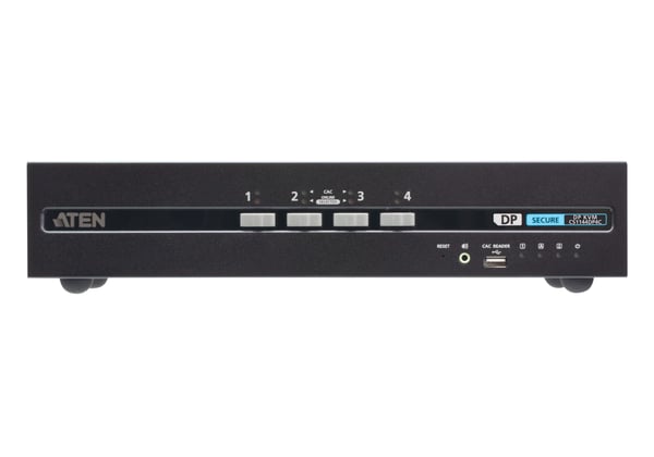 ATEN 4-portars säker KVM-switch med USB DisplayPort, Dual Display och CAC (efterlever PSD PP v4.0)