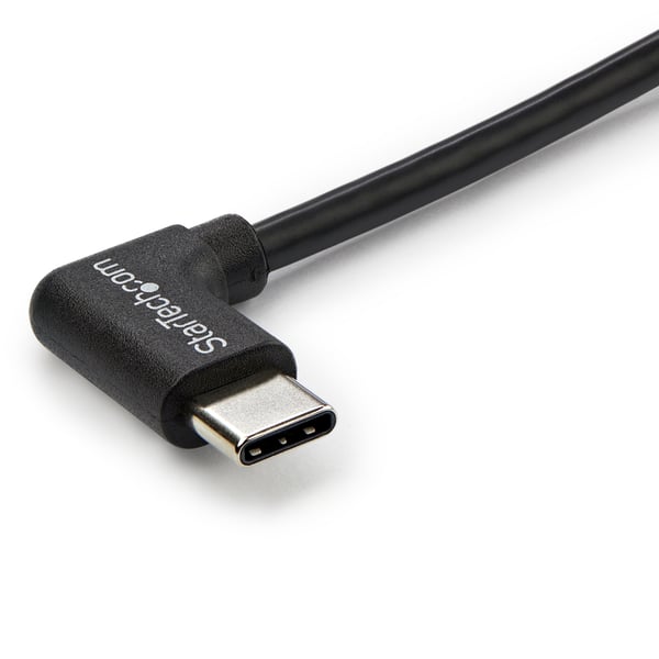 StarTech.com 1 m USB-C-laddningskabel, rätvinklad, laddning och synkronisering, 60 W (3 A) PD, USB 2.0-laddare för bärbar dator - USB C-laddningssladd