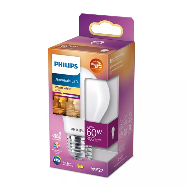 Philips Hehkulankalamppu, huurrettu 60 W A60 E27