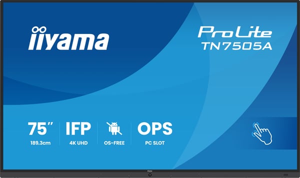iiyama TN7505A-B1AG skilte display Interaktivt fladpanel 189,3 cm (74.5") 500 cd/m² 4K Ultra HD Sort Berøringsskærm