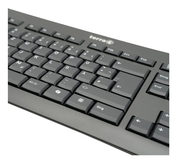 TERRA 1500 tastatur Mus inkluderet Kontor USB QWERTZ Tysk Sort