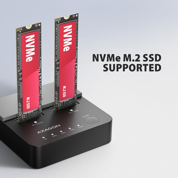 Axagon ADSA-M2C22L tallennusaseman telakointiasema USB 3.2 Gen 2x2 Type-C Musta