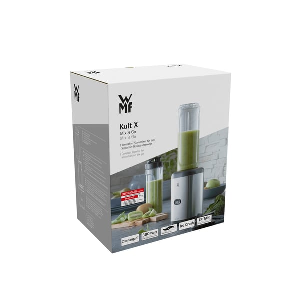 WMF Kult X 0416270011 0,6 L Pöydällä pidettävä tehosekoitin 300 W Musta, Hopea
