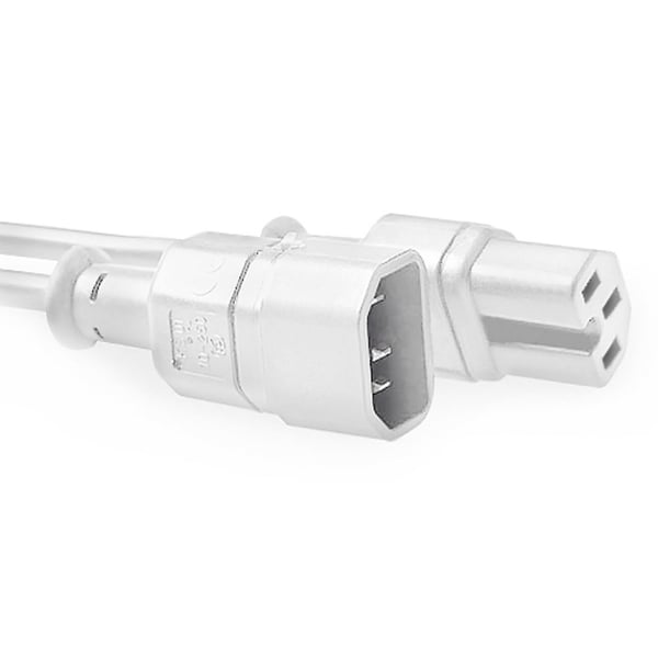 ACT Powercord C14 - C15 white 2 m Vit C14 coupler C15 coupler