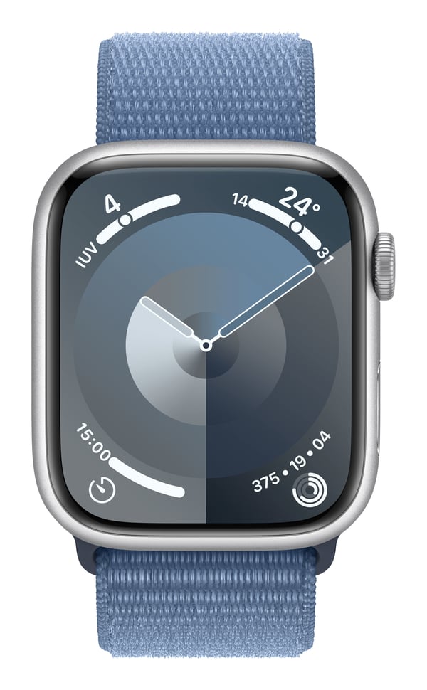 Apple Watch Series 9 45 mm Digital 396 x 484 pixlar Pekskärm 4G Silver Wi-Fi GPS