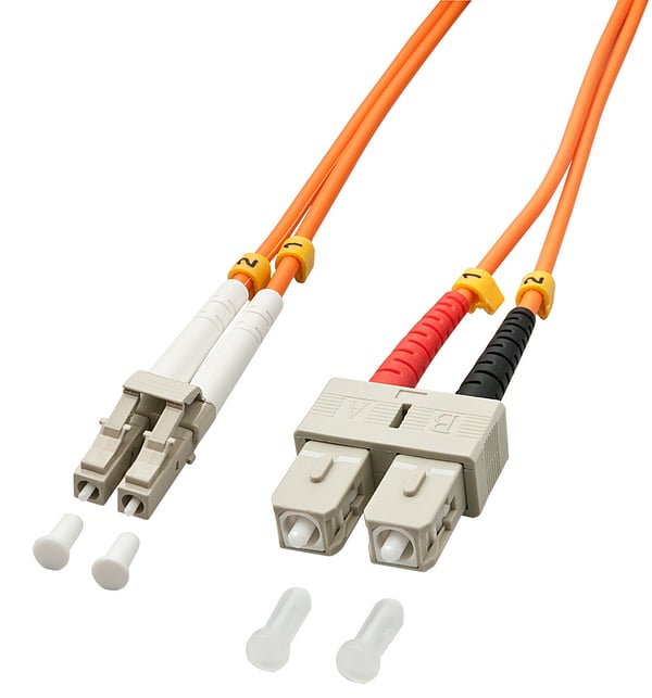 Lindy LC/SC 2m InfiniBand- ja kuituoptiikkakaapeli Monivärinen, Oranssi