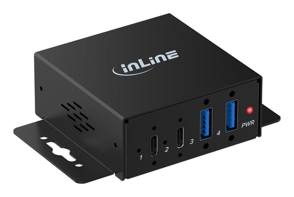InLine 35396H gränssnittshubbar USB 3.2 Gen 1 (3.1 Gen 1) Type-C 5000 Mbit/s Svart